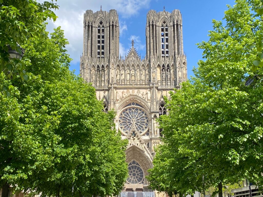 Reims Cathedral in the city center of Reims, Champagne