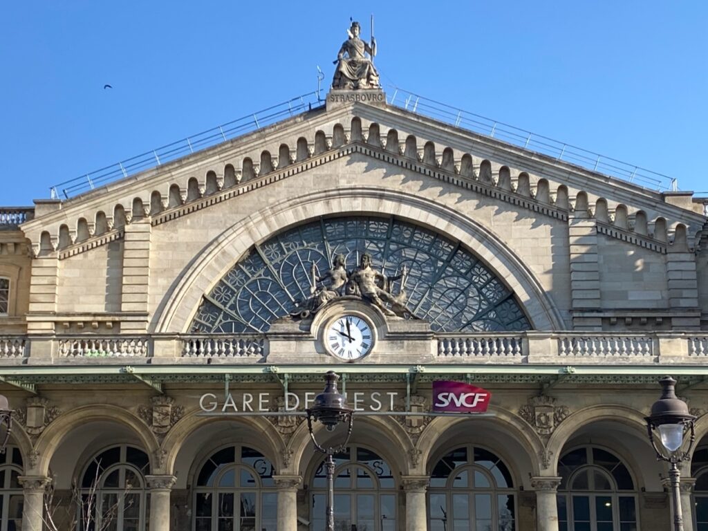 Gare de l'Est station facade in Paris, departure point for trains to Champagne