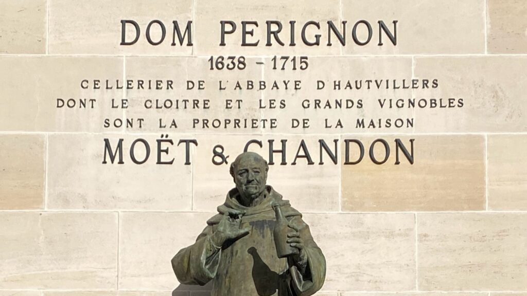 Statue of Dom Pérignon at Moët & Chandon in Epernay