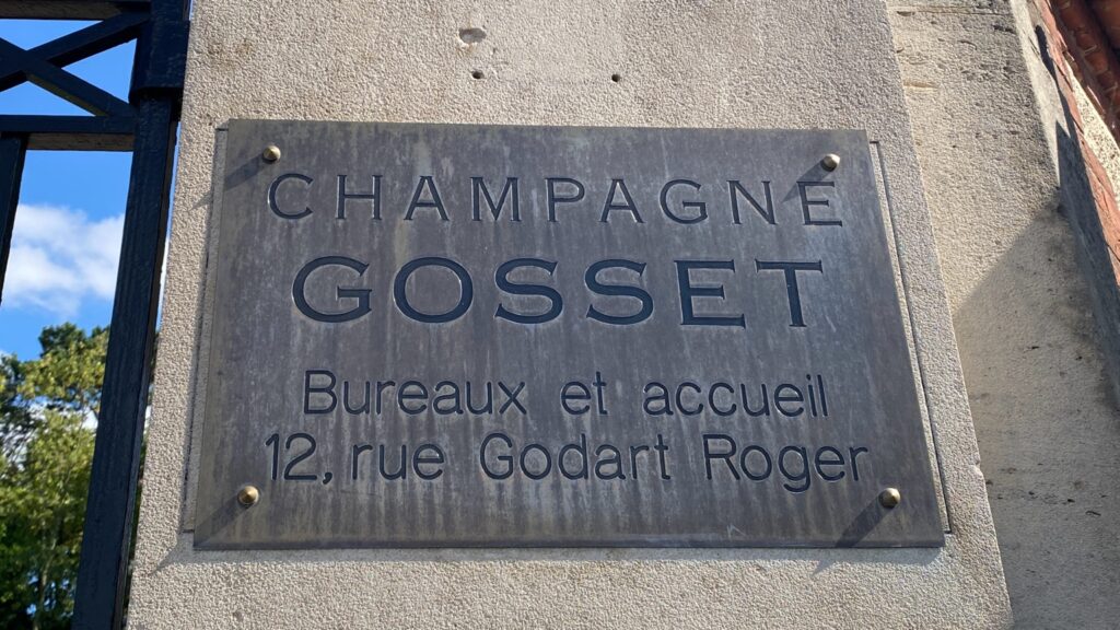 Champagne Gosset sign in Epernay