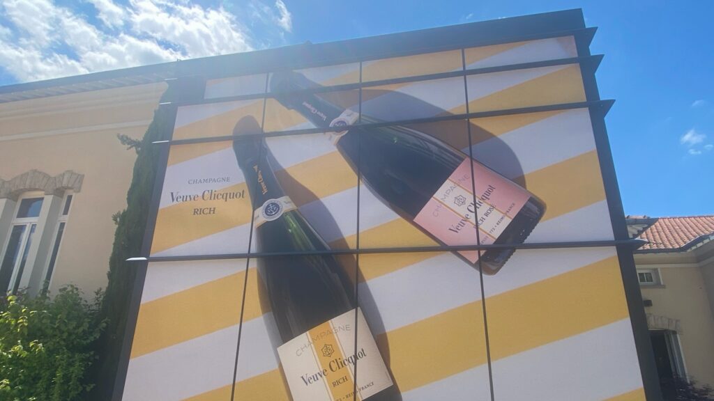 Veuve Clicquot display near the visitor center in Reims
